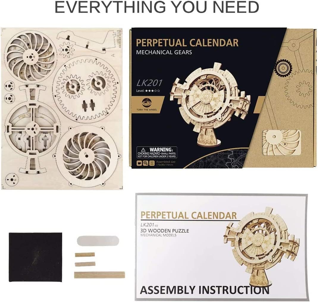 RoWood 3D Puzzle Kalender Modellbau aus Holz - DIY Holzpuzzle Modellbausatz für Erwachsene und Junge