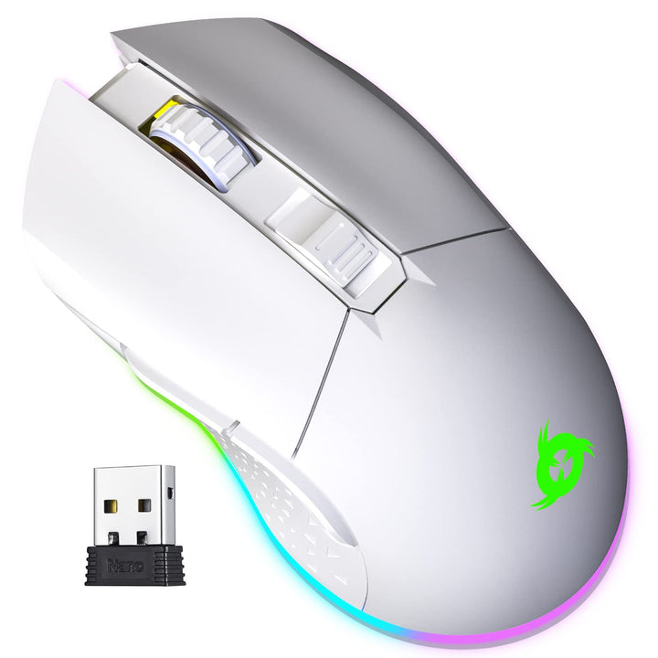 KLIM Blaze - Wiederaufladbare kabellose RGB Gaming Maus - NEU - Hochpräziser Sensor mit Langer Akkud