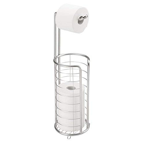 mDesign Toilettenpapierhalter stehend - moderner Papierrollenhalter fürs Badezimmer - rostfreier Klo