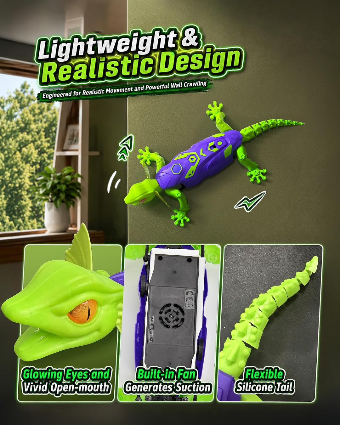 Kikapabi Wandkletterer Gecko Spielzeug für Jungen und Mädchen im Alter von 3 4 5 6 7 8 9 10 Jahren,