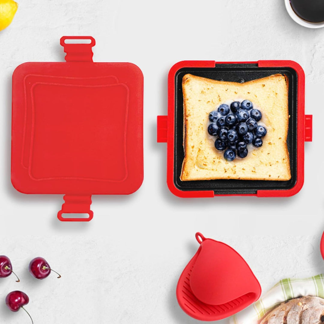 Mikrowellen-Toastie-Hersteller Nicht-Stick-Mikrowellen-Toastie-Sandwichhersteller Abnehmbares Schnel