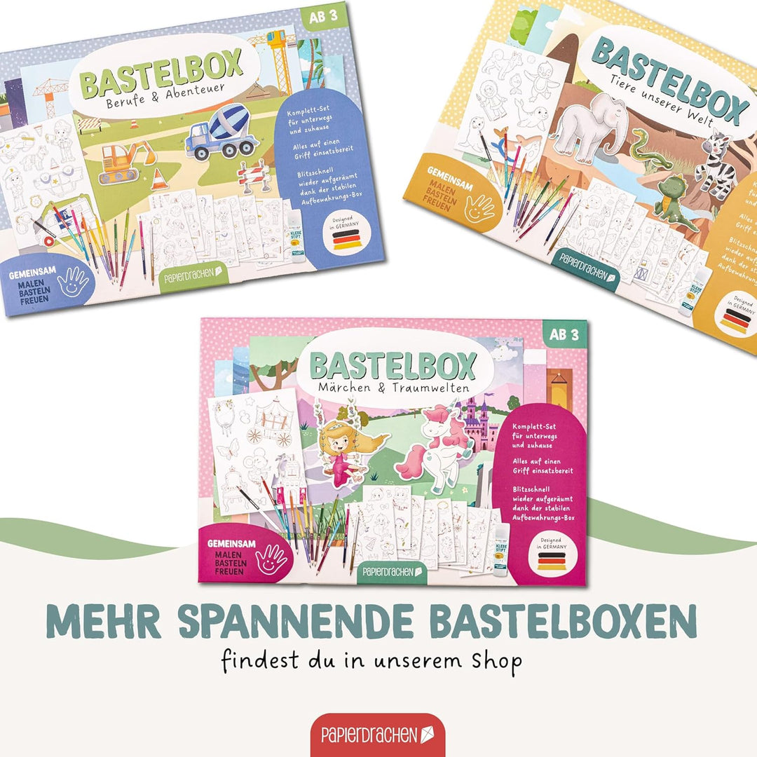 Papierdrachen Bastelbox Ramadan - Komplettes Set ab 3 Jahren – Inkl. Buntstifte & Kleber – Kreatives