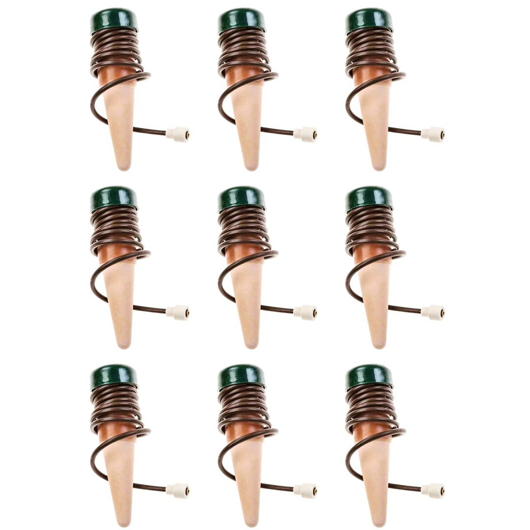 Blumat 12500 Bewässerung für Pflanzen, Pflanzenbewässerung Wasserspender, Terracotta/grün (9 Stück)