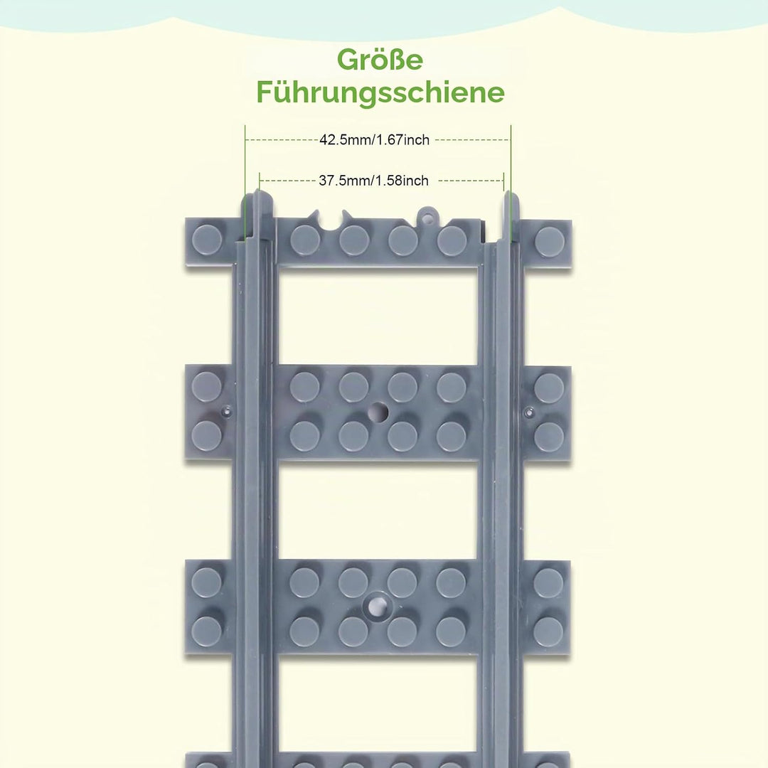 35 Stück Gerade Schienen Bausteine Set,APKLVSR City Schienen, City Zug Schienen Set,Spielzeug Eisenb