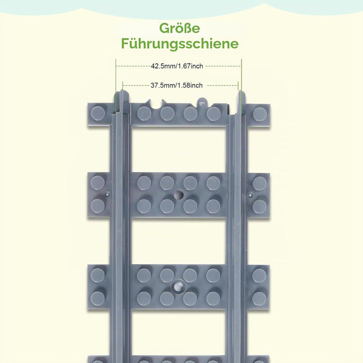 35 Stück Gerade Schienen Bausteine Set,APKLVSR City Schienen, City Zug Schienen Set,Spielzeug Eisenb