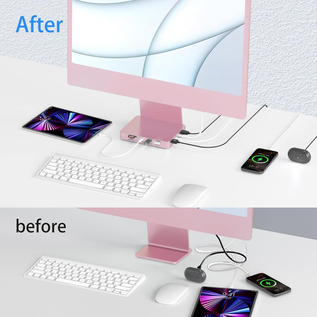 USB-C-Hub für Mac 24 Zoll 2021/2023/2024, 8-in-1-iMac-USB-Hub mit M.2-SSD-Erweiterung (SSD Nicht im