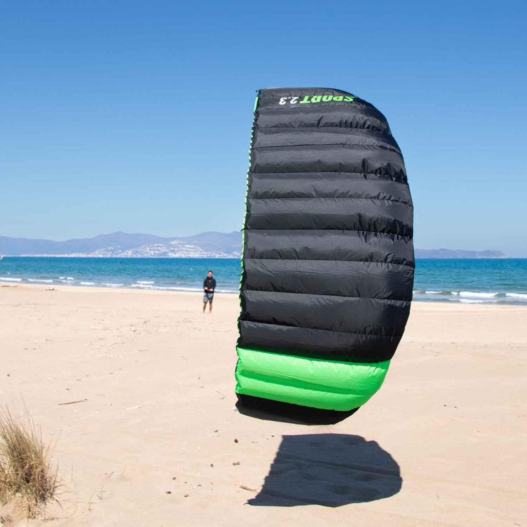 Wolkenstürmer® Paraflex Sport 2-Leiner Lenkmatte 2.3 grün - „Ready to Fly“ Lenkmatte inkl. Lenkbar -