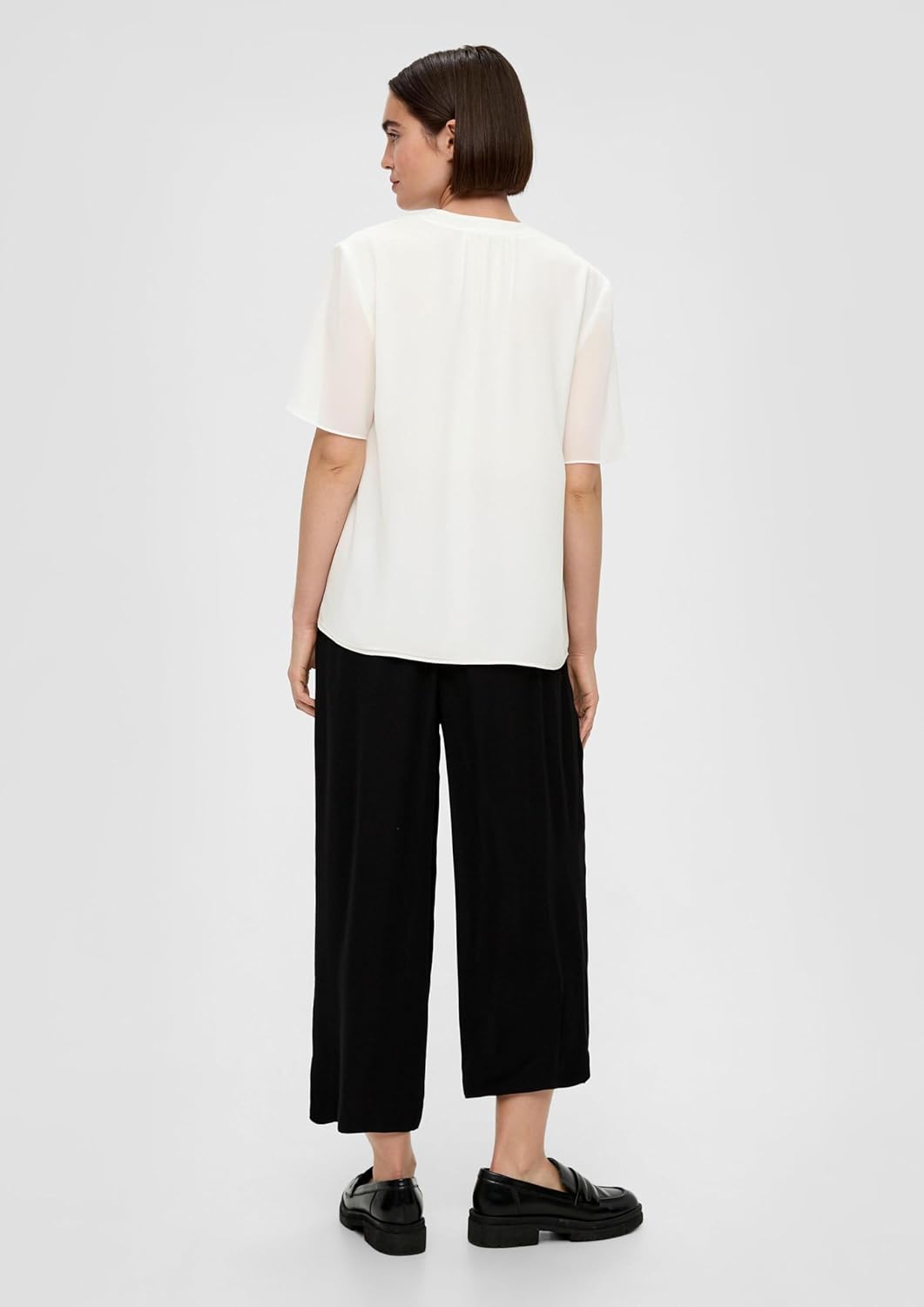 s.Oliver BLACK LABEL Bluse mit V-Ausschnitt, 34 Ecru