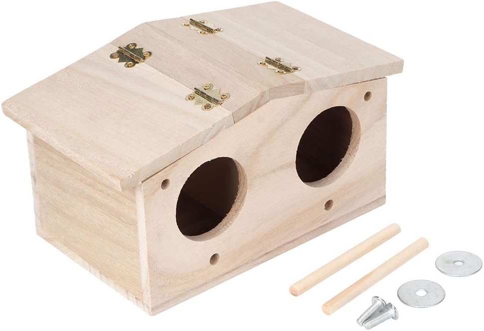 Hölzerner Nistkasten für Sittiche Nymphensittich Vogelhaus Voliere Zuchtbox Brutkasten Papageien Vog