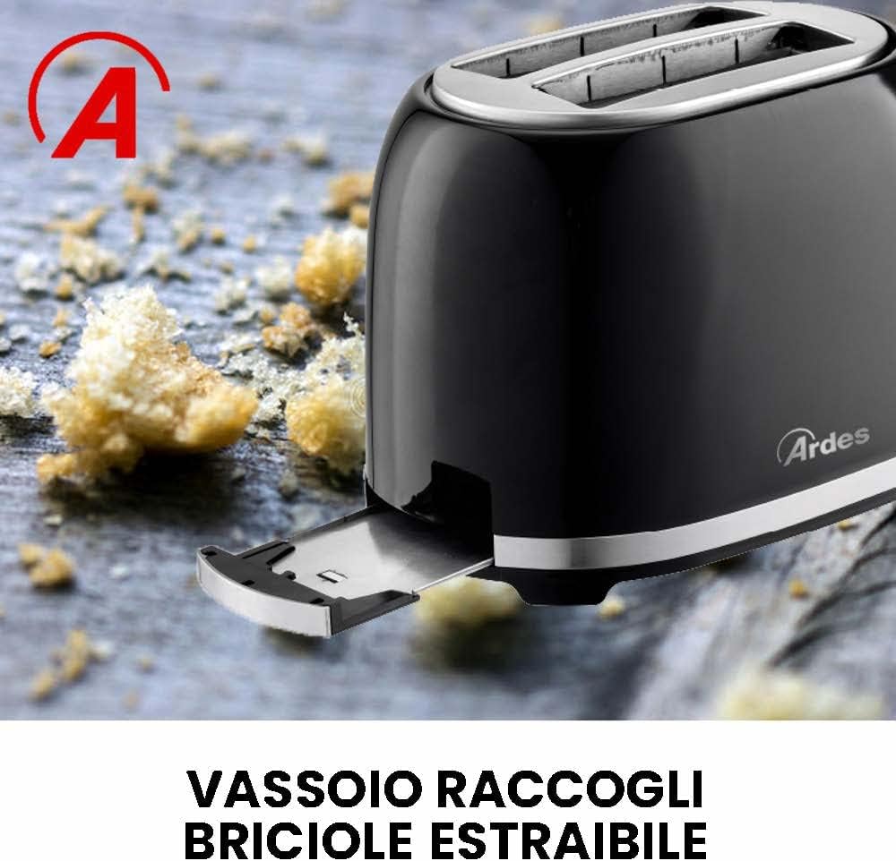 ARDES - ARTOAST03 TOSTO PRESTIGE Toaster mit gefüllten Toastzangen - 2 Timer für 7 Röstungen - Toast