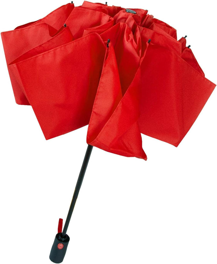 iX-brella Reverse umgekehrt öffnender Fiberglas-Taschenschirm mit farbigen Speichen - rot, Rot