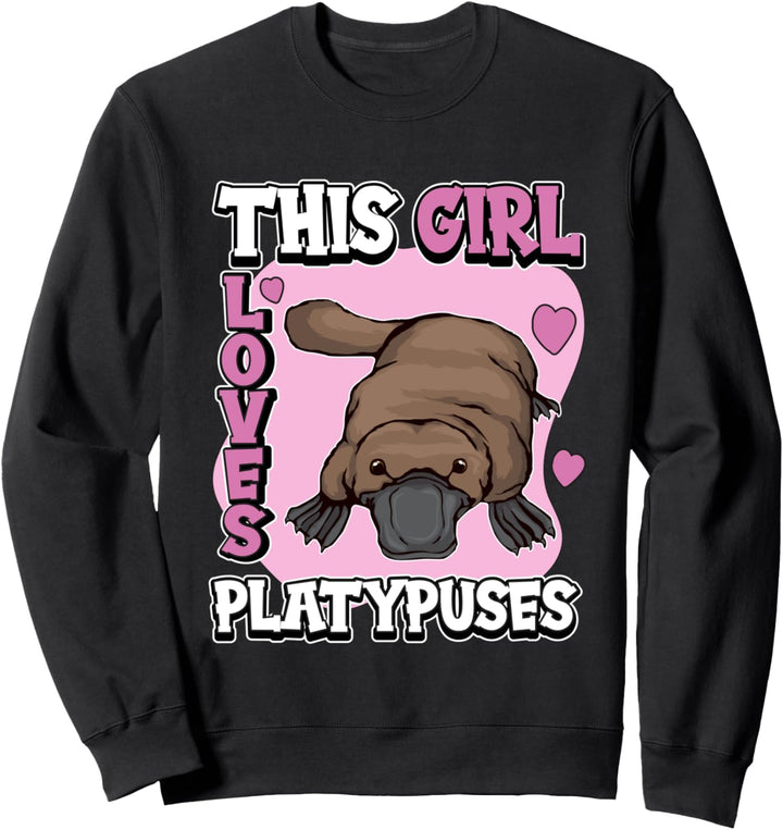 Mädchen This Girl Loves Platypuses Schnabeltier Sweatshirt