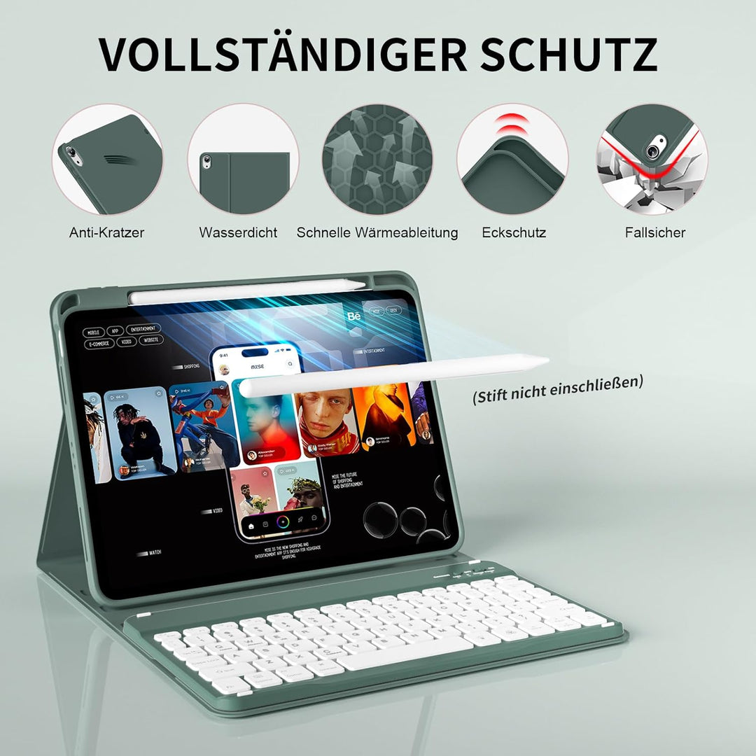 Tastatur Hülle für iPad Air 11 Zoll M3/M2 (2025/2024), iPad Air 5./4. Generation 2022/2020 10,9 Zoll