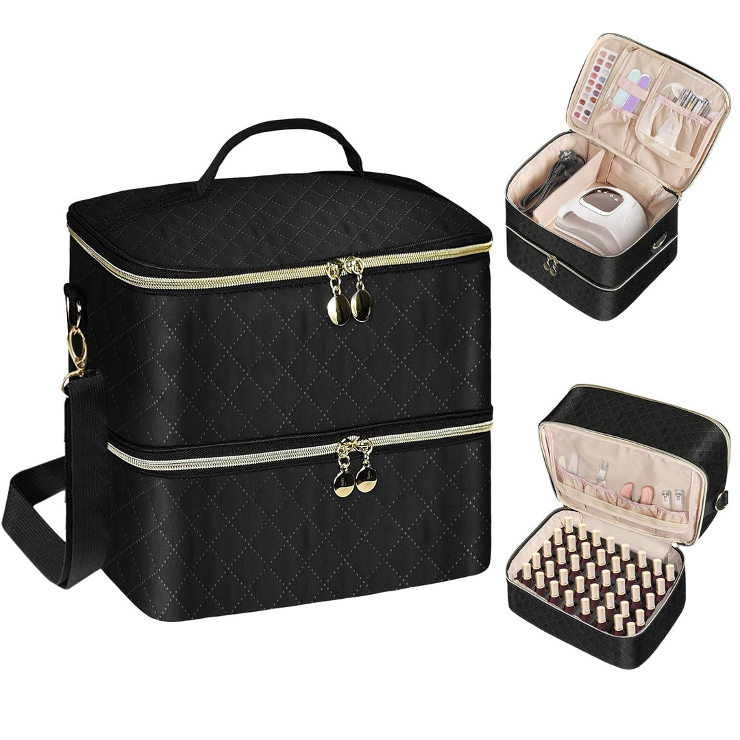 Bohemian Gross Nagellack Organizer Tasche, Doppelschicht Nagellack Aufbewahrungsbox, Nageldesign Org