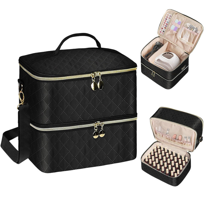 Bohemian Gross Nagellack Organizer Tasche, Doppelschicht Nagellack Aufbewahrungsbox, Nageldesign Org