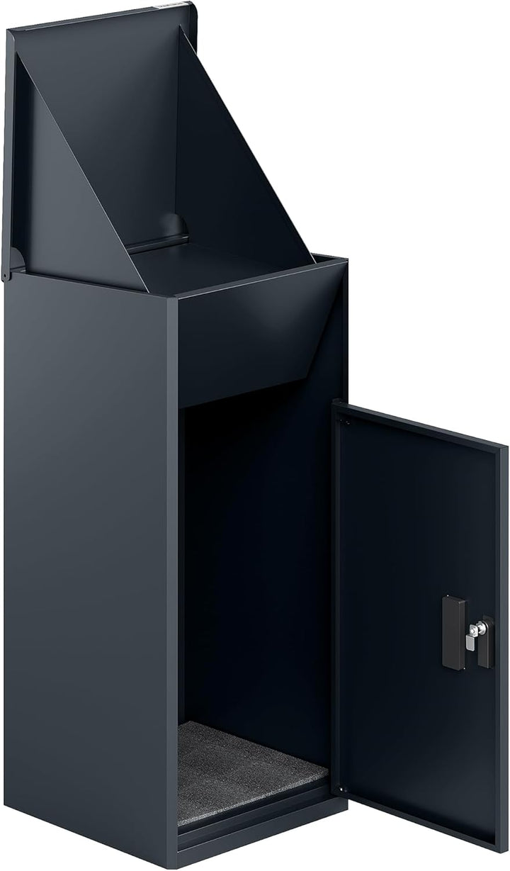 VEEHAUS Paketbriefkasten Schwarz Gross Briefkasten Verzinktes Blech Paketbox Draussen Gross XL Und P