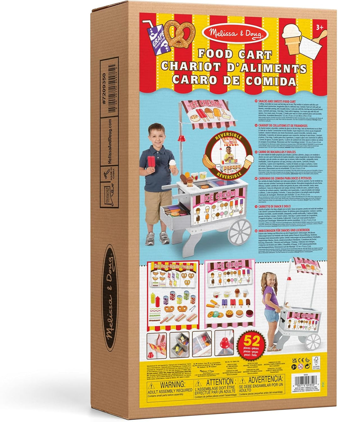 Melissa & Doug Essenswagen für Snacks und Süssigkeiten | Fantasiespielzeug | grosses Spielset | 3+ |
