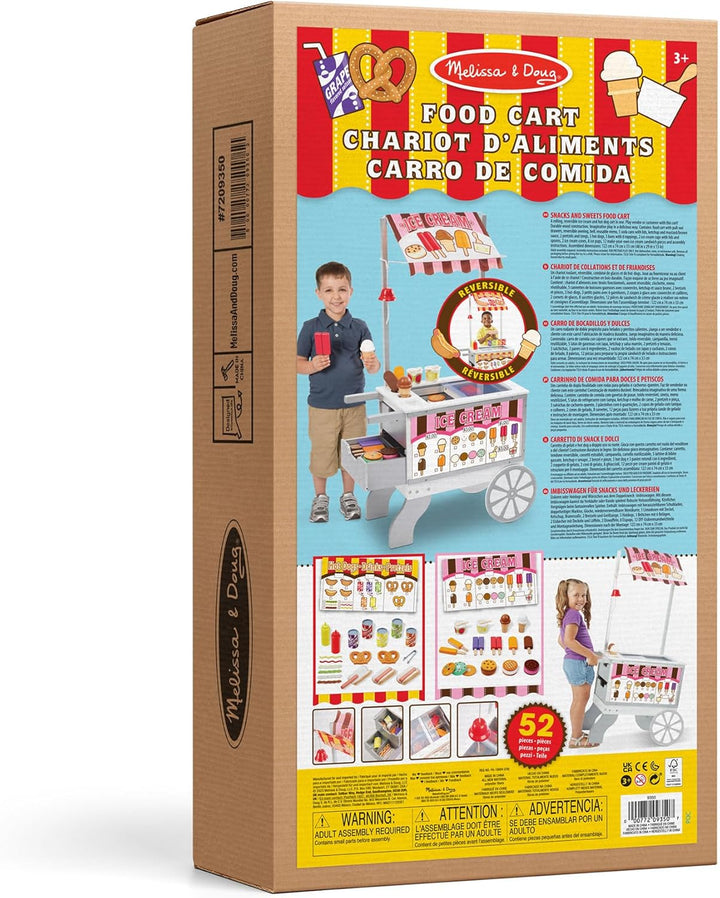 Melissa & Doug Essenswagen für Snacks und Süssigkeiten | Fantasiespielzeug | grosses Spielset | 3+ |