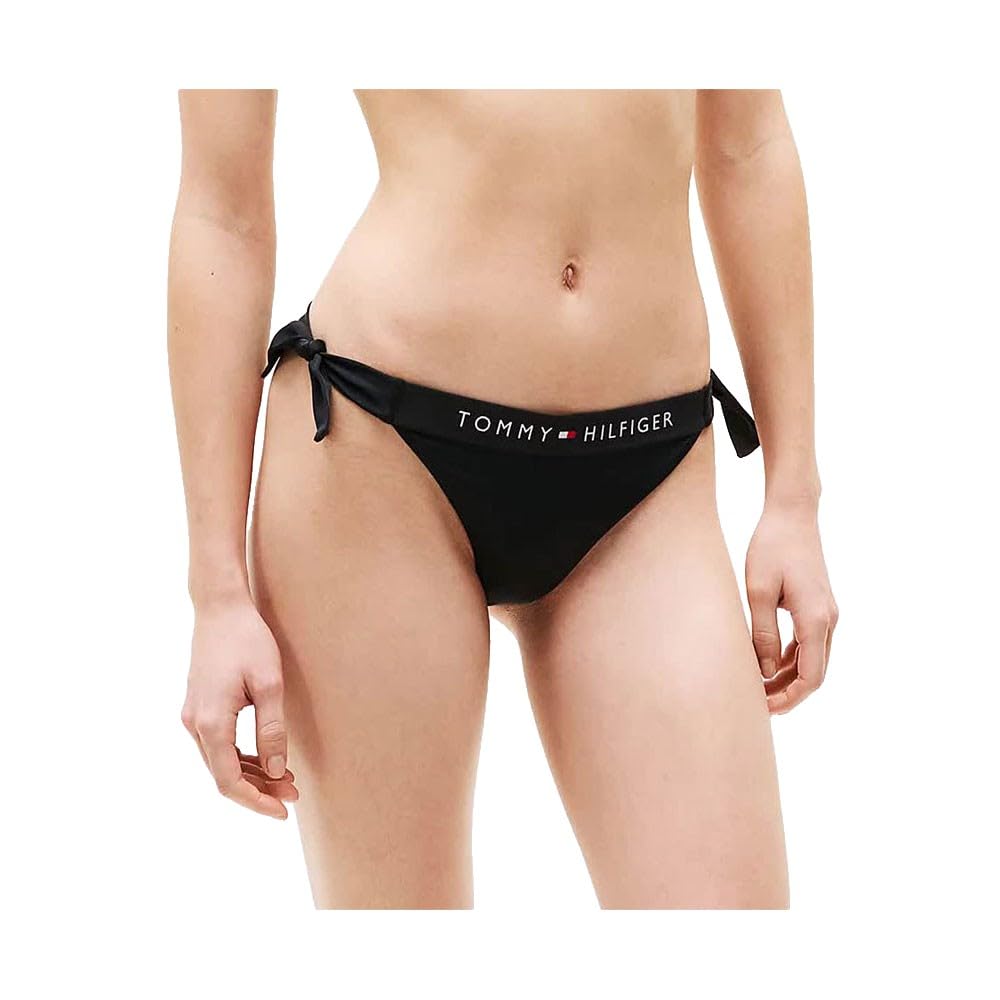 Tommy Hilfiger Damen Bikinihose Seitliche Schnürung Side Tie Cheeky Bikini Sport XL Black (Black), X