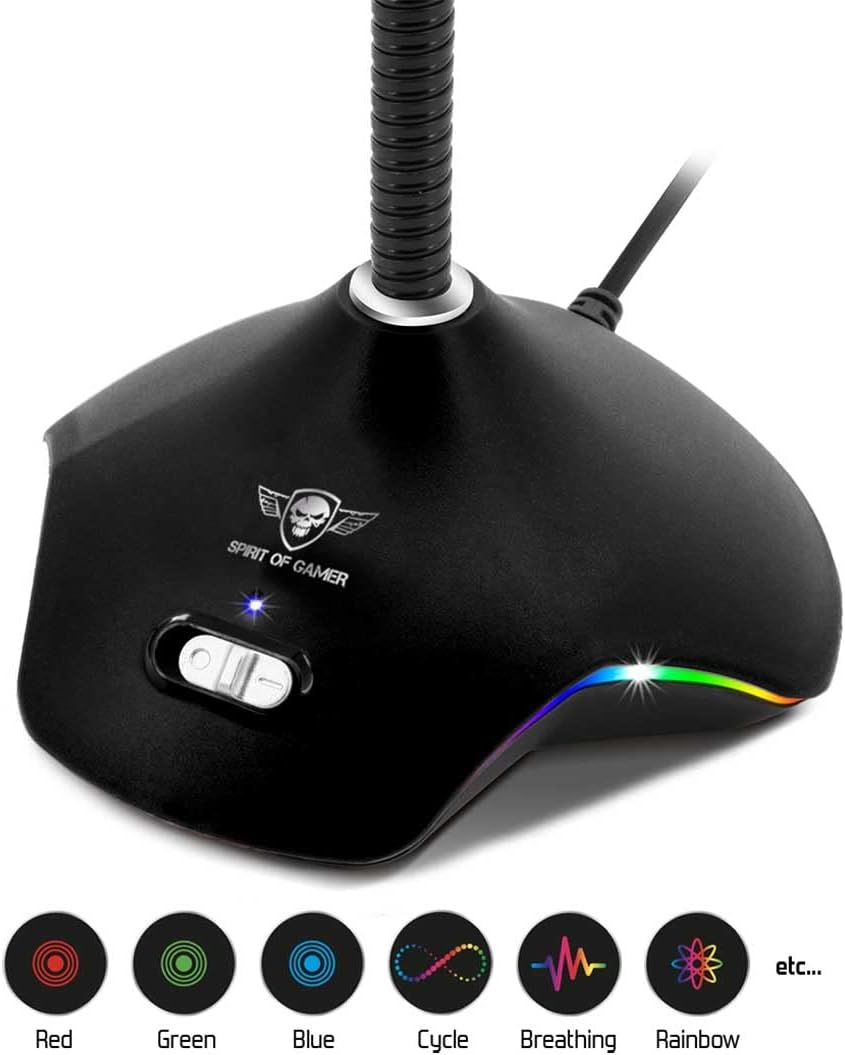 Spirit Of Gamer Mikrofon sur pied Eko-300 RGB (Schwarz)