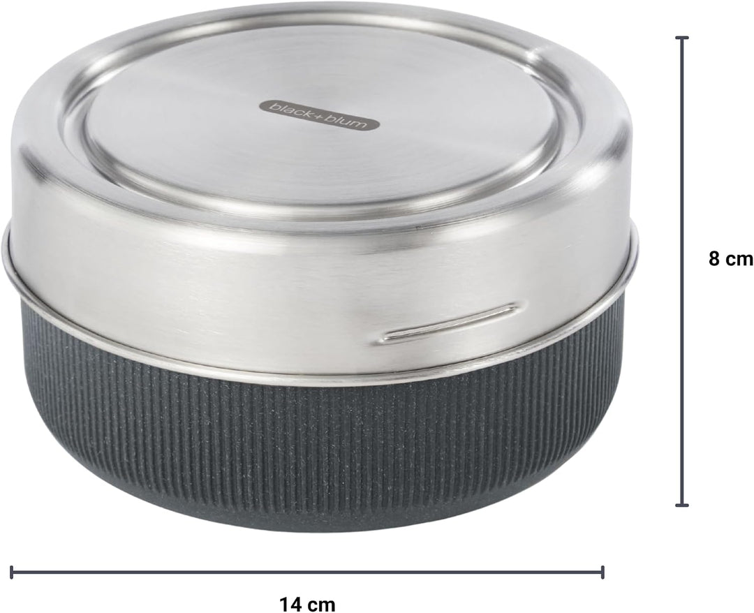 Black+Blum Lunchschale aus Glas | Schiefer | 750 ml | Borosilikatglas mit Schutzhülle aus nachhaltig