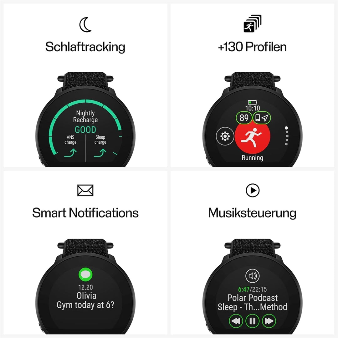 Polar Unite – Smartwatch - Wasserdichte Fitnessuhr mit Connected GPS, Schlaftracking, täglichen Trai