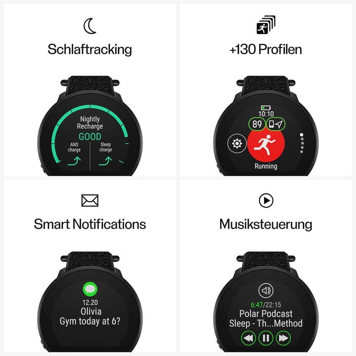 Polar Unite – Smartwatch - Wasserdichte Fitnessuhr mit Connected GPS, Schlaftracking, täglichen Trai