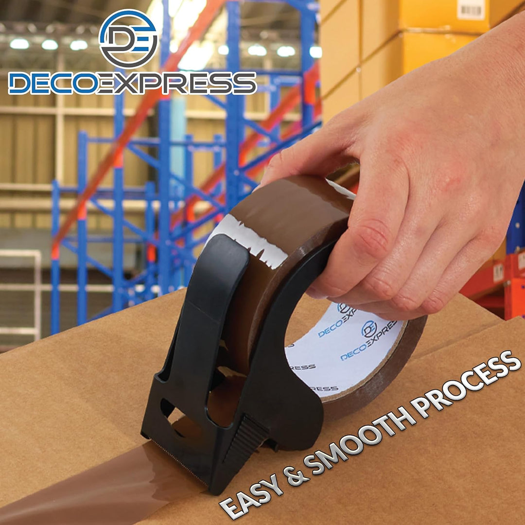 Paketklebeband mit Abroller Set, Paketbandabroller und Rollen Paketklebeband zum Verpacken Extra Str