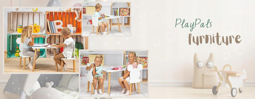 Kindertisch 50 x 50 x 47 cm – Quadratischer Holztisch für Kinderzimmer | MDF Spiel- &amp; Lerntisch Chil