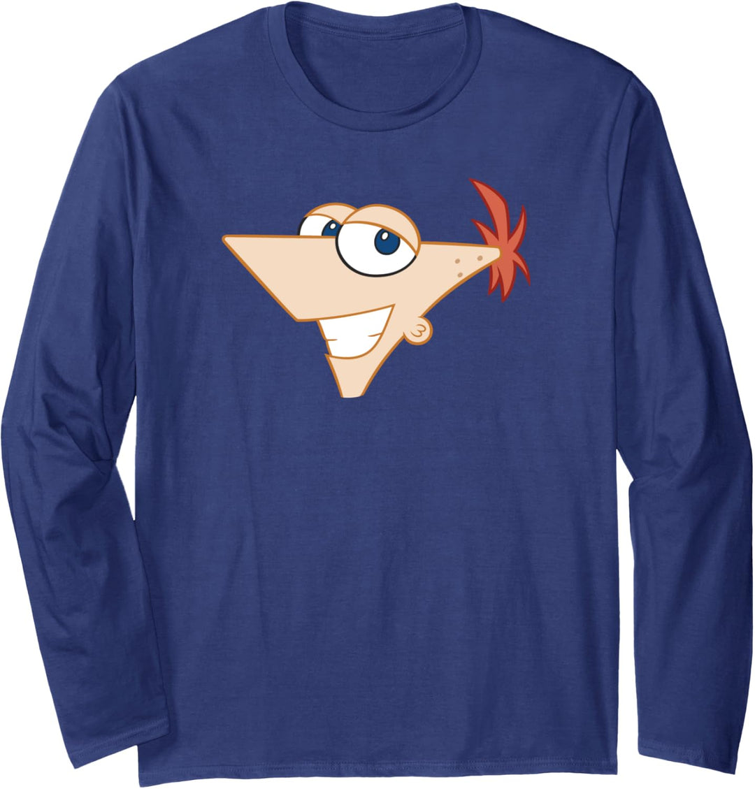 Disney Phineas und Ferb grosses Phineas grosses Gesicht Langarmshirt