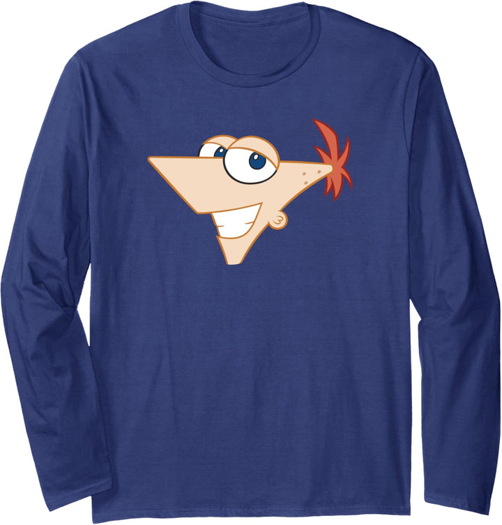 Disney Phineas und Ferb grosses Phineas grosses Gesicht Langarmshirt