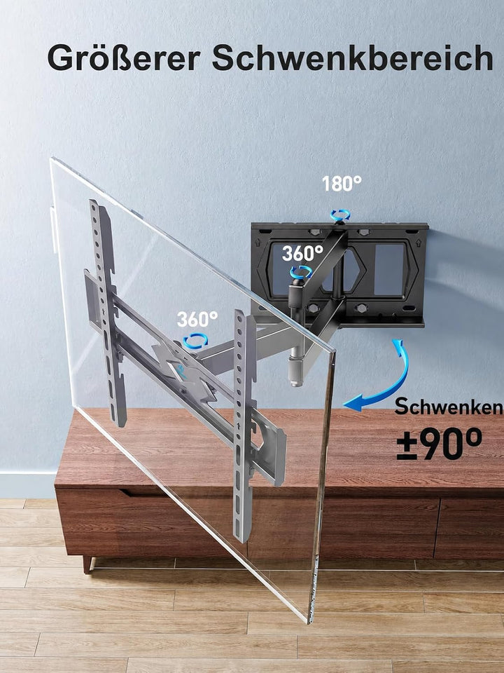 PERLESMITH TV Wandhalterung, Schwenkbare Neigbare TV Halterung für 26-60 Zoll Flach &amp; Curved Fernseh