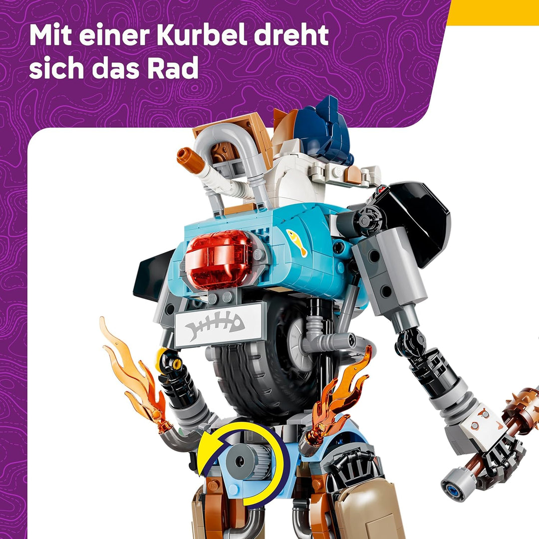 LEGO Fortnite KIT - Interaktive Figur mit Power Klaue Spitzhacke und drehendem Rad - Zimmerdeko für