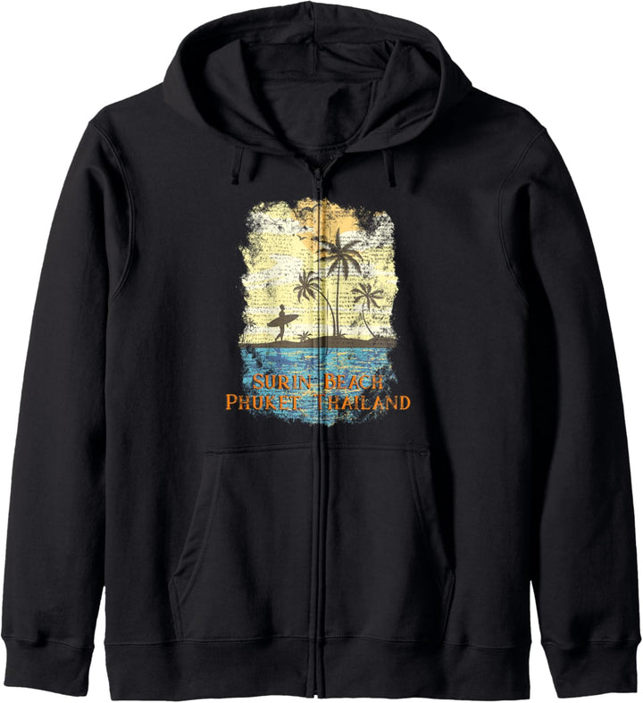 Vintage Tropical Sunset Beach Surin Beach Phuket Kapuzenjacke