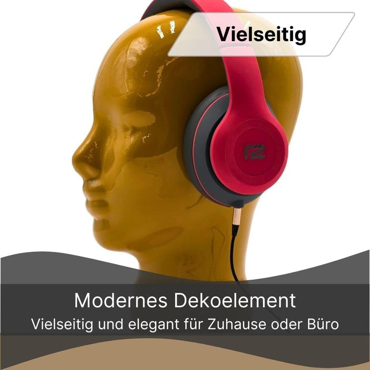 Glaskopf Ständer für Kopfhörer, Headset & VR-Brille – Dekorativer Kopf aus Glas – Design Kopfhörerha