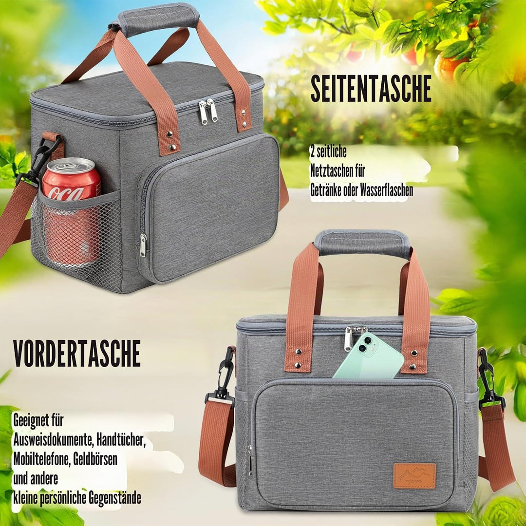 18.6L Kühltasche klein unterwegs, Isolierte Cooler Bag Lunchtasche faltbar für Herren und Damen, Wie