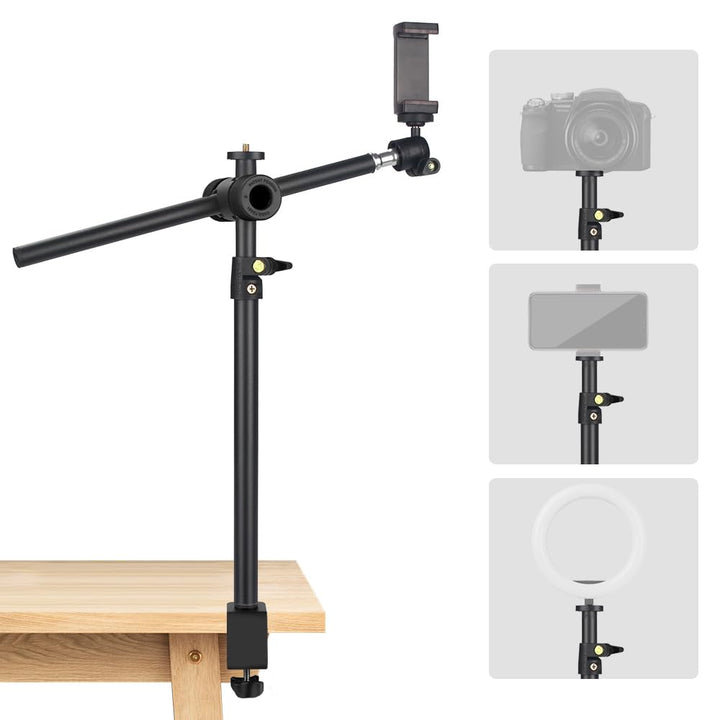 JEBUTU OS01 Kamera Tischstativ Overhead Stativ, 32.5-88cm verstellbar Kamera Tischhalterung für Kame