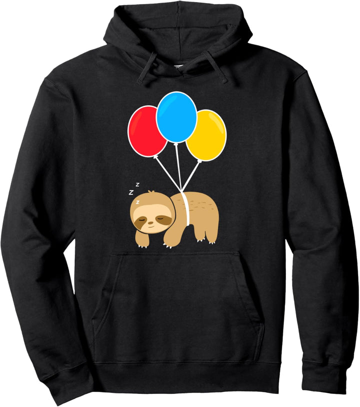 Süsses Faultier - Schlafendes Faultier mit Luftballons Pullover Hoodie