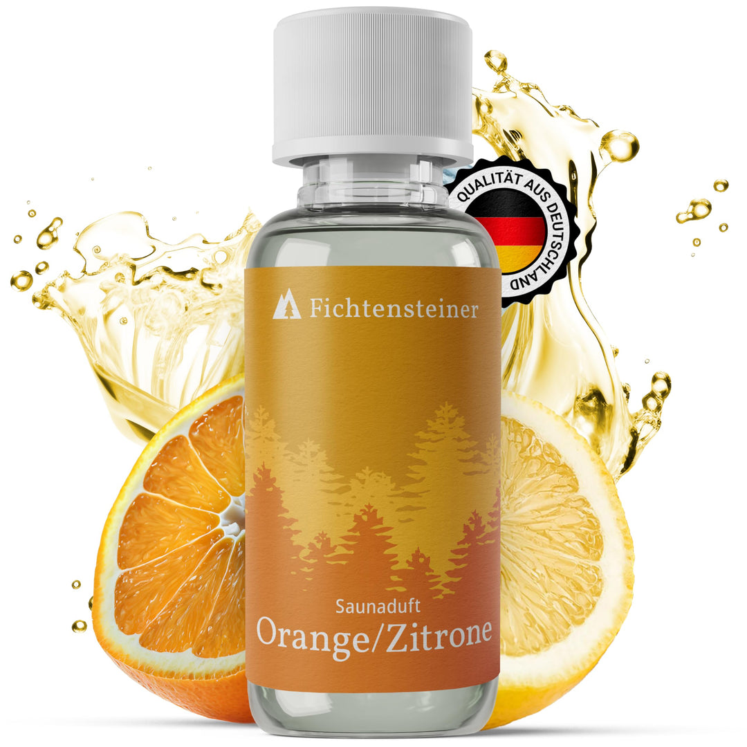 Fichtensteiner Saunaaufguss Orange/Zitrone, 100ml, Sauna Aufgussmittel, sehr ergiebig, für bis zu 10