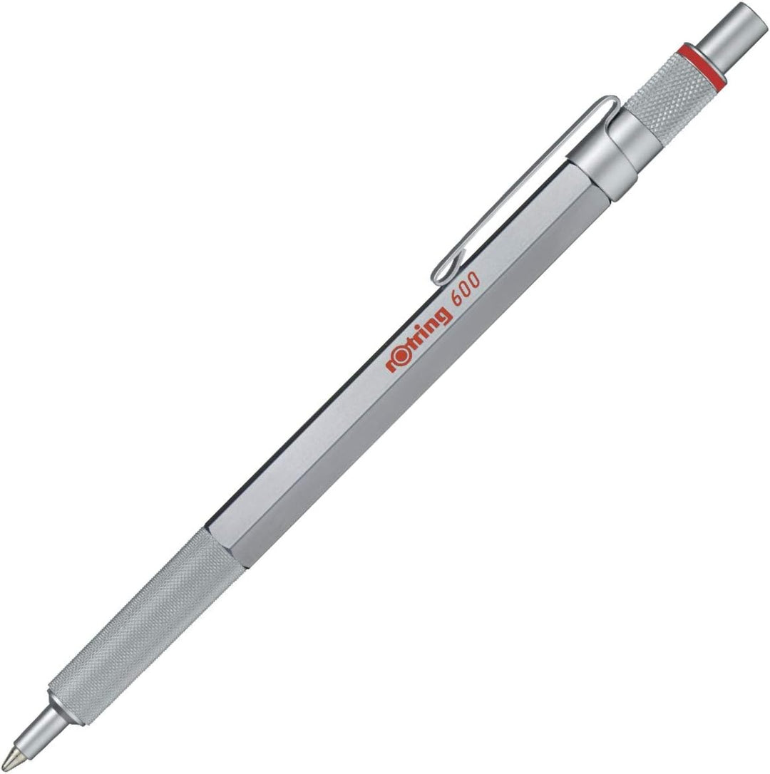 rOtring 600 Kugelschreiber | mittlere Spitze | Schwarze Tinte | silberfarbener Schaft | nachfüllbar