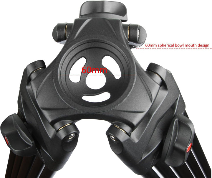 VILTROX VX-18M 188cm / 74 Zoll Panorama Kamera Dreibein Stative mit Fluid Drag Kopf für DSLR Kamera