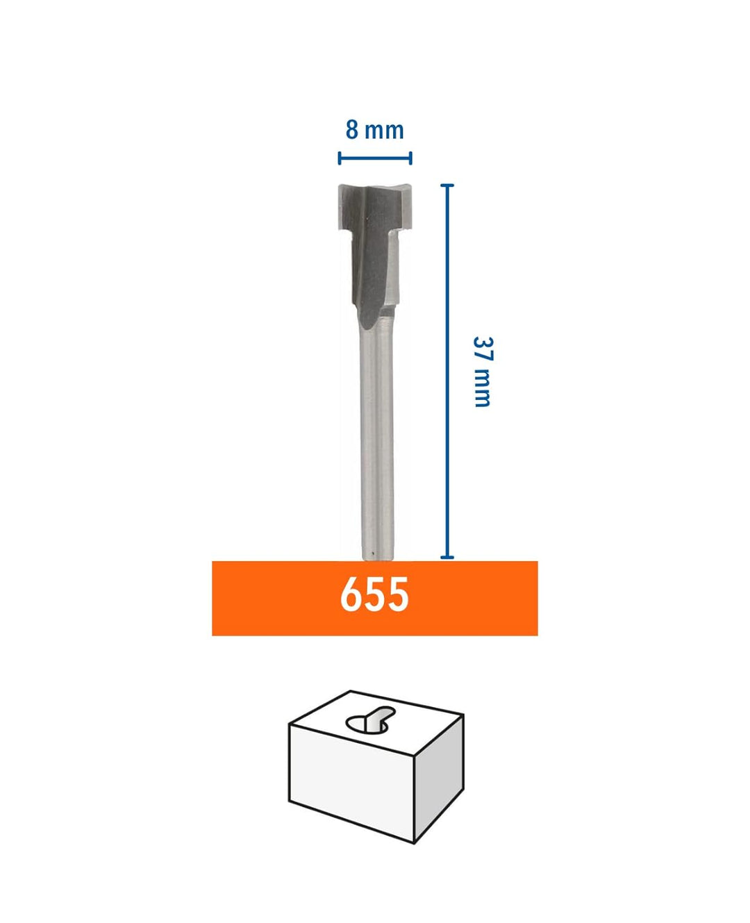 Dremel 655 HSS - Schlüssellochfräser - Zubehörsatz für Multifunktionswerkzeug mit 1 Dremel Fräser fü