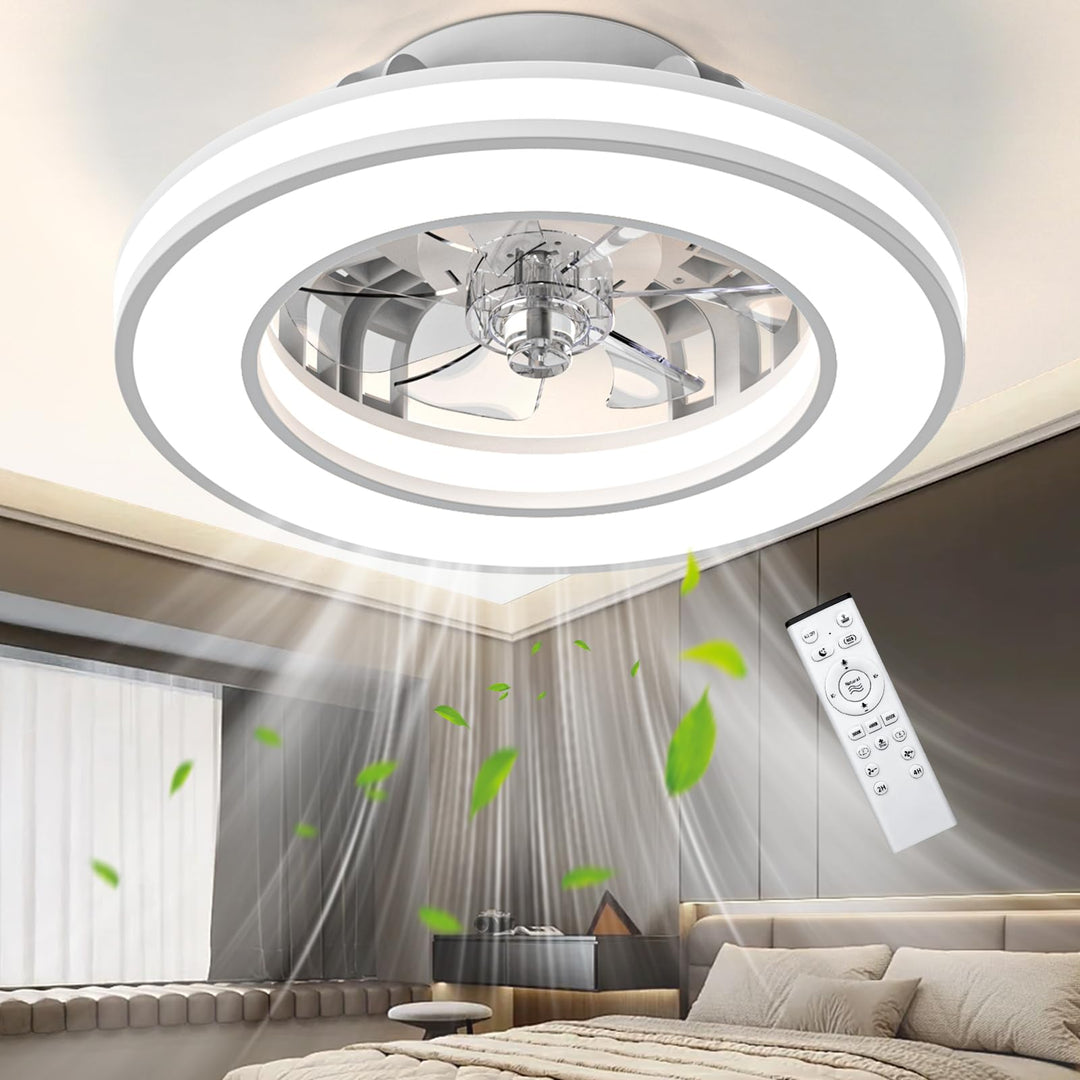 Ateroll Deckenventilator mit Beleuchtung Ø41.4CM, Deckenventilator mit Licht Dimmbar (3000K-4000K-65