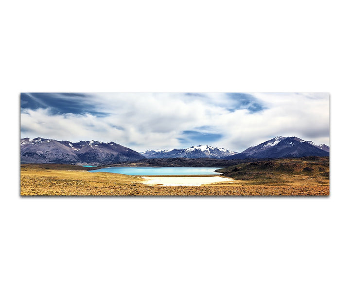 Paul Sinus Art Panoramabild auf Leinwand und Keilrahmen 150x50cm Patagonien Nationalpark See Berge W
