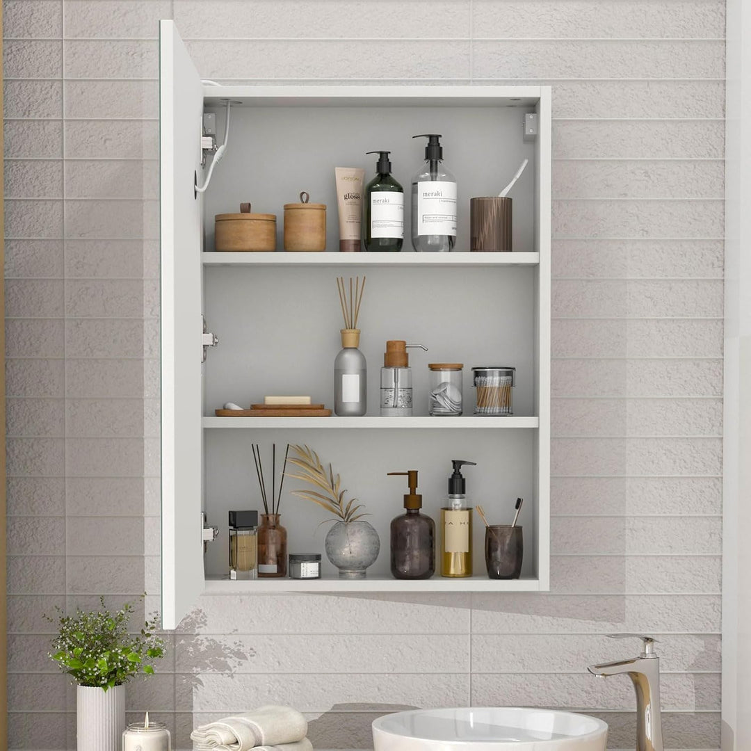 Beleuchteter Spiegelschrank für Badezimmer, LED-Spiegelschrank mit Antibeschlagfunktion, Wandmontage