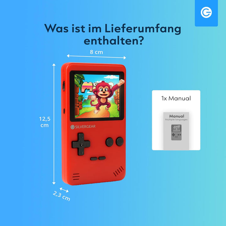 Silvergear® Analogue Pocket Konsole Retro | mit 240 Klassichen Spielen l Handheld Spielekonsole l Mi