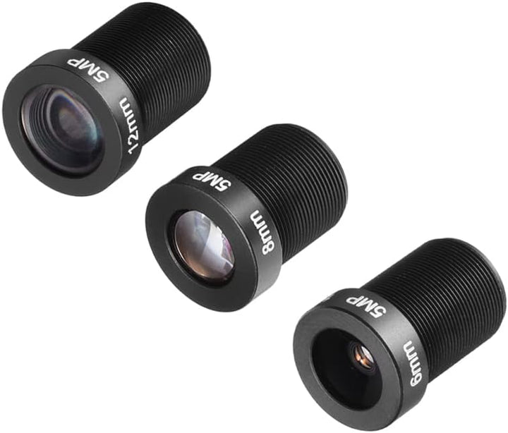 QUARKZMAN 3 Packung CCTV Objektiv 6mm/8mm/12mm 5MP F2.0 FPV Weitwinkel für CCD Camera