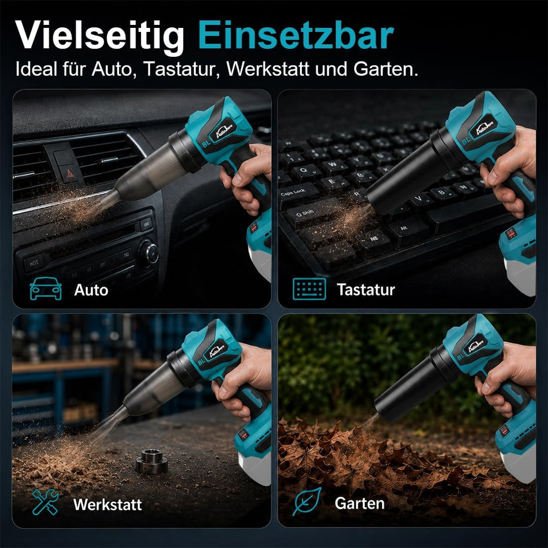 2-in-1 Akku Gebläse und Sauger kompatibel Makita 18V, ohne Akku | Bürstenloser Motor, 50.000 U/min,