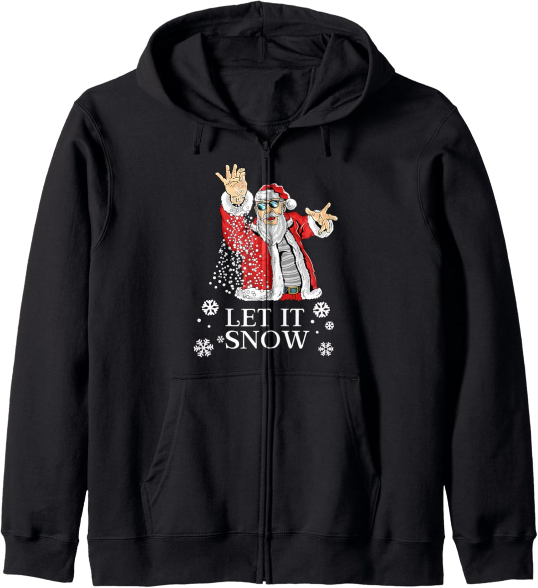 Cooler Weihnachtsmann Let it snow Schnee schneien Santa Kapuzenjacke