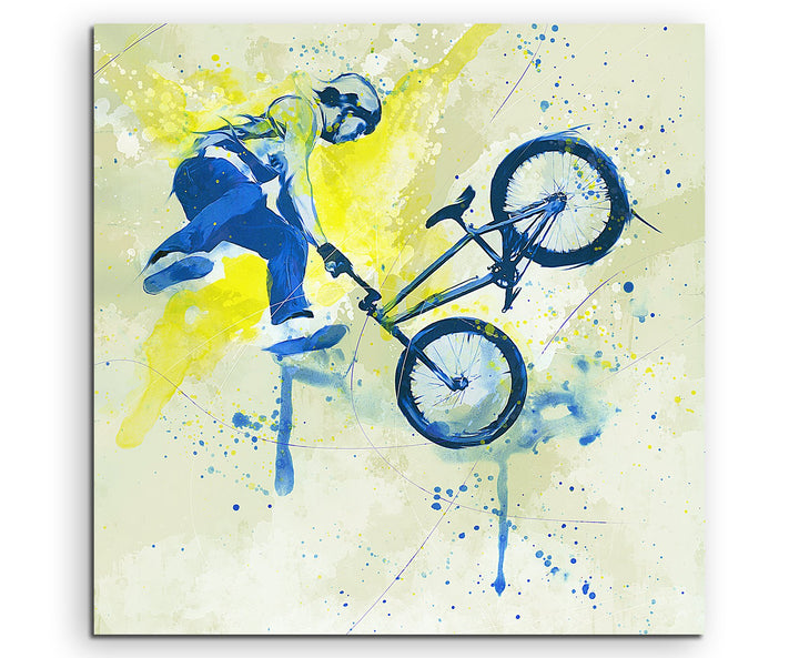Paul Sinus Art BMX I 60x60cm SPORTBILDER Splash Art Wandbild Aquarell Art